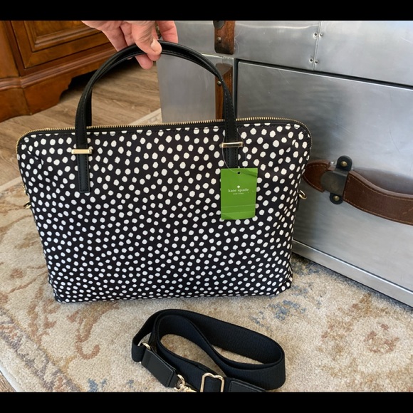 Beautiful black and white dot Kate Spade ♠️ hobo - Picture 6 of 13